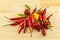 Bunch of red chili peppers many pods fresh vegetable seasoning spicy