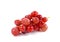 Bunch of red grapes , fresh with water drops. on white