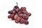Bunch of red grapes , fresh with water drops. on white background