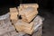 A bunch of refractory bricks, fire-resistant brick blocks