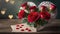 A bunch of roses in heart shape Valentine\\\'s Day theme