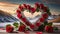 A bunch of roses in heart shape Valentine\\\'s Day theme