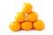 Bunch of Tangerine (Mandarin) Tower on White Background