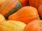 Bunch of vivid yellow and orange color pumpkins