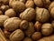 Bunch walnuts hazelnuts closeup