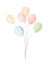 Bunch of watercolor balloons isolated on white background