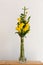 Bunch of yellow callas in the vase