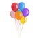 Bunches of colorful helium balloons. Vector illustration.