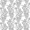 Bunches of grapes. Vine. Seamless pattern. Vector line drawing on white or transparent background. Grapevine. Floral background