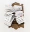 Bunches of old bills and accounts in dusty original envelopes