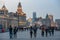 The Bund with colonial architecture in Shanghai at night, China