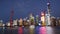 The Bund night view of Huangpu River in Shanghai, China