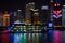 Bund or Waitan waterfront night cityscape in Shanghai China