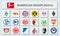 Bundesliga teams competing in season 2020 - 2021 for illustrative editorial use.