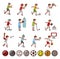 bundle of athletes and sports equipment icons