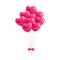 Bundle balloons form hearts bow isolated