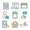 Bundle of commerce online set icons