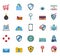 bundle of cyber security colorful set icons