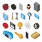 bundle of data center storage isometric set icons