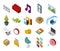 bundle of data center storage isometric set icons