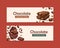 Bundle of elegant web banner templates with chocolate bars, sweet tasty organic desserts, natural delicious confections