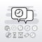 bundle of eleven time clocks line style set icons