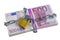 Bundle euro banknotes