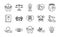 Bundle of fifteen human rights line style set icons