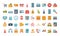 Bundle of fifty shopping set collection icons