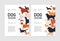 Bundle of flyer or placard templates for conformation dog show with adorable doggies of different breeds and place for