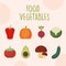 bundle of food vegetables icons