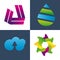 Bundle of four logos company set icons