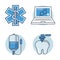 bundle of four medical health icons