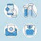 bundle of four medical health set icons