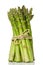 Bundle of green asparagus shoots, upright standing