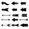 A bundle illustration of arrows or pointer road markings