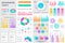 Bundle infographic UI, UX, KIT elements. Different charts, diagrams, workflow, flowchart, timeline, schemes, marketing