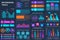 Bundle infographic UI, UX, KIT elements. Different charts, diagrams, workflow, flowchart, timeline, schemes, marketing