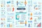 Bundle marketing and promo infographic UI, UX, KIT elements. Different charts, diagrams, workflow, flowchart, timeline, schemes,