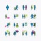 Bundle of metaverse vr flat line icons collection. simple  design vector