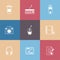 bundle of nine business techno set icons