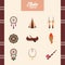 bundle of nine ethnic culture boho icons and lettering