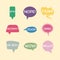 Bundle of nine speech bubbles isolated icons