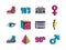 Bundle of nineties set icons