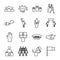 Bundle of sixteen protest set collection icons