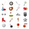 bundle of sports equipment icons