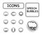 Bundle of ten speech bubbles isolated icons