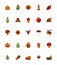 Bundle of thanksgiving set icons