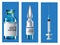 bundle of three covid19 virus vaccine set icons