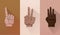bundle of three hands humans symbols gestures icons